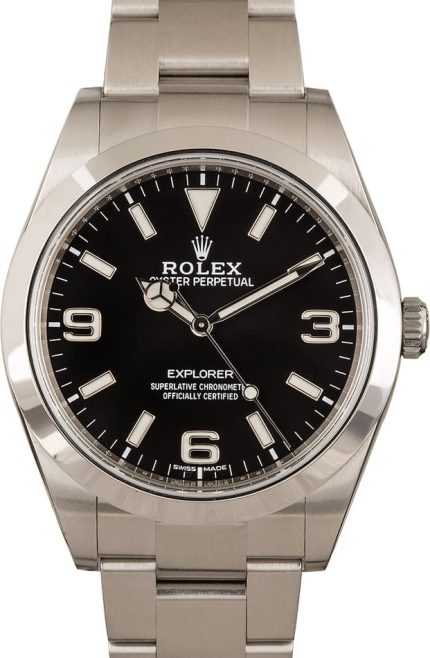 Mens Rolex Explorer 214270 Black Dial