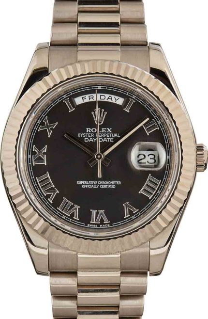 Rolex President Day-Date II Ref 218239 Black Dial