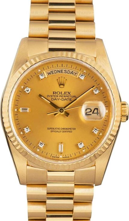 Rolex President Gold Day-Date 18238 Diamond Dial