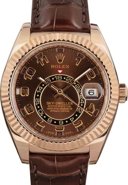 Pre-Owned Rolex Sky-Dweller 326135 Rose Gold