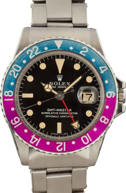 Vintage Rolex GMT-Master 1675 Fuchsia Bezel