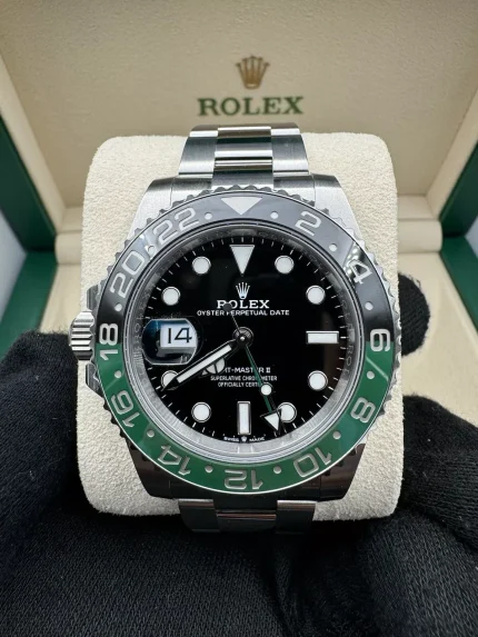 2023 Rolex GMT Master II Sprite Watch Lefty Oyster Bracelet 126720VTNR Full Set