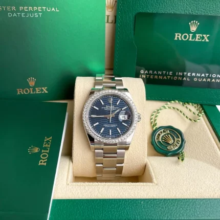 Rolex Datejust 36mm Full Set 2023 UNWORN 126200 Blue Fluted Motif Dial Diamond B