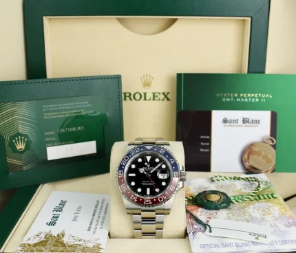 Rolex GMT-Master II 40mm Stainless Steel Black Dial Pepsi Red Blue Bezel 126710