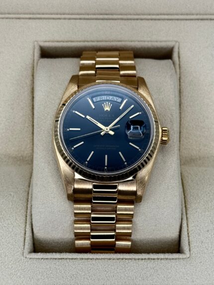 1981 Rolex Day-Date 36mm 18038 Presidential Black Dial