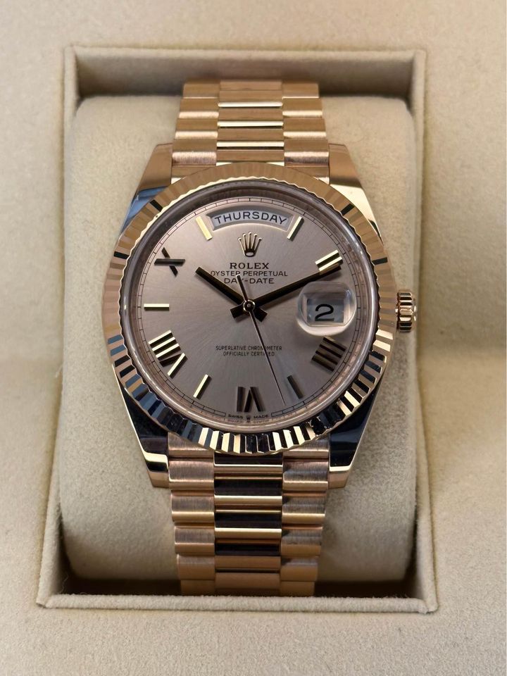 1.jpg 2020 Rolex Day-Date 40mm 228235 Presidential Rose Gold Sundust Dial