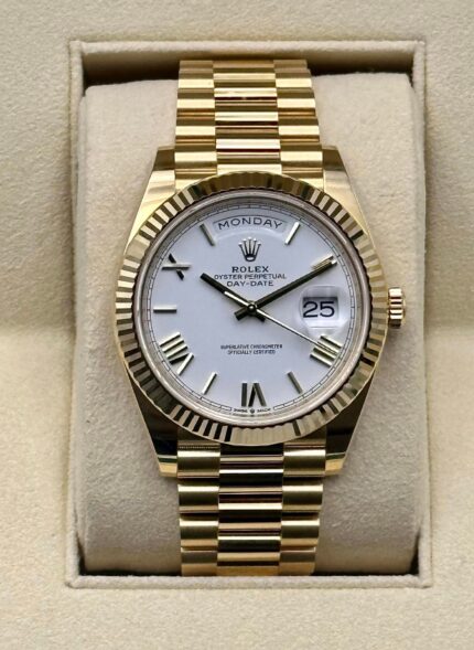 2019 Rolex Day-Date 40mm 228238 Presidential White Dial