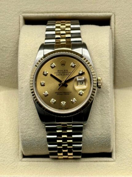 Rolex Datejust 36mm 16233 Two-Tone Jubilee Champagne Diamond Dial