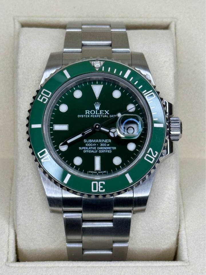 2012-rolex-submariner-40mm-hulk-116610lv-stainless-steel-oyster-bracelet-with-box-and-papers-40818539397397.jpg 2012 Rolex Submariner "Hulk" 40mm 116610LV Green Dial