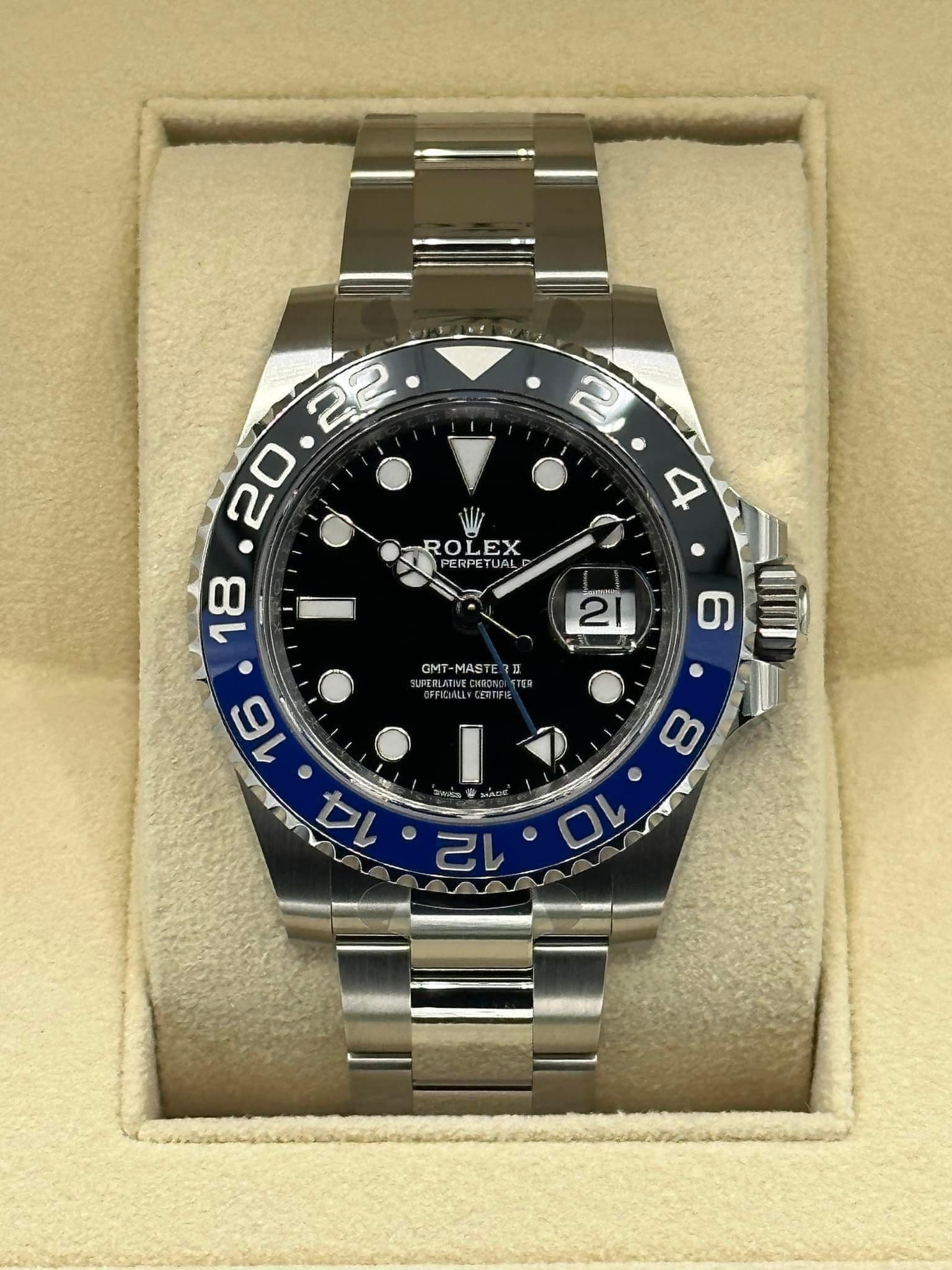 378711202_10167683942370532_2201586046005038223_n.jpg 2023 Rolex GMT-Master II "Batman" 40mm 126710BLNR Oyster (Unworn)