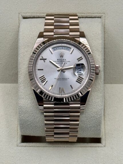 2021 Rolex Day-Date 40mm 228235 Presidential Rose Gold Sundust Dial