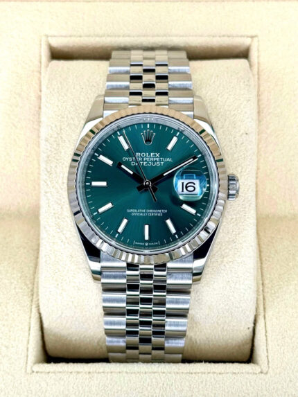 2024 Rolex Datejust 36mm 126234 Stainless Steel Jubilee Green Dial (Unworn)