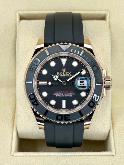 2023 Rolex Yacht-Master 40mm 126655 Rose Gold Oysterflex Black Dial (Unworn)