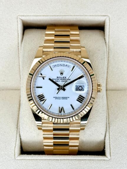 2024 Rolex Day-Date 40mm 228238 Presidential White Dial (Unworn)
