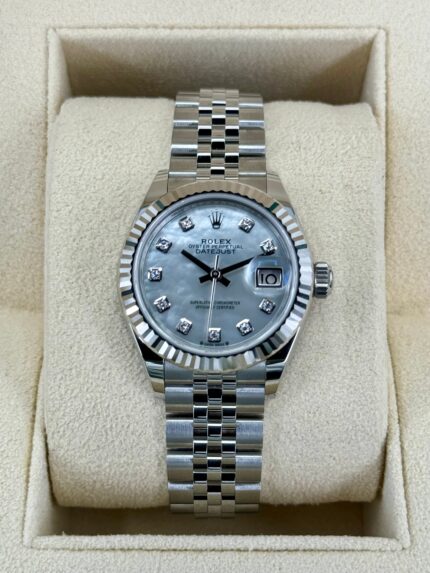 2024 Rolex Lady Datejust 28mm 279174 Jubilee MOP Diamond Dial (Unworn)