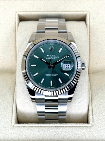 2023 Rolex Datejust 41mm 126334 Oyster Mint Green Dial (Unworn)