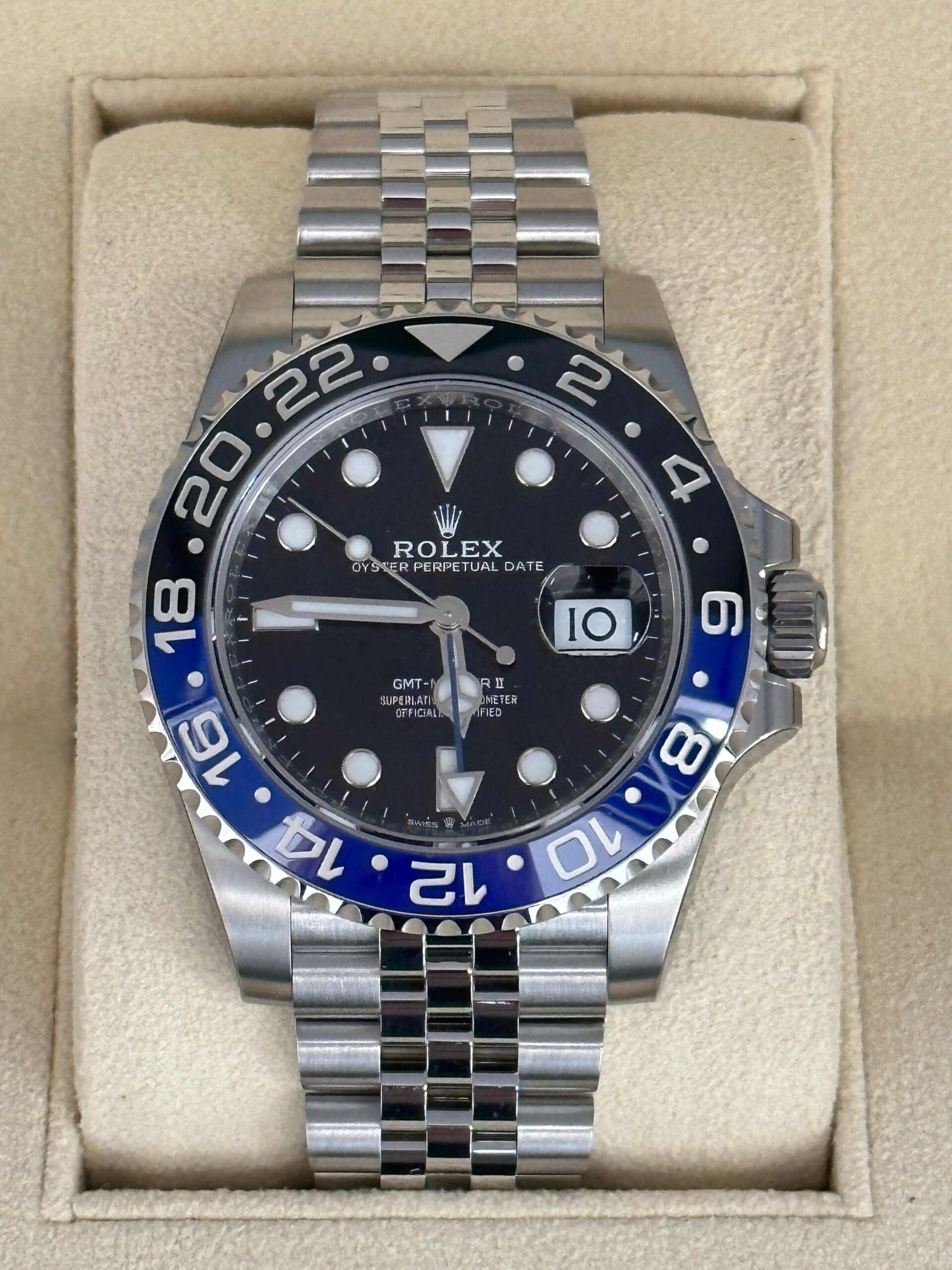 IMG_4134.jpg 2023 Rolex GMT Master II "Batgirl" 40mm 126710BLNR Jubilee Black Dial (Unworn)