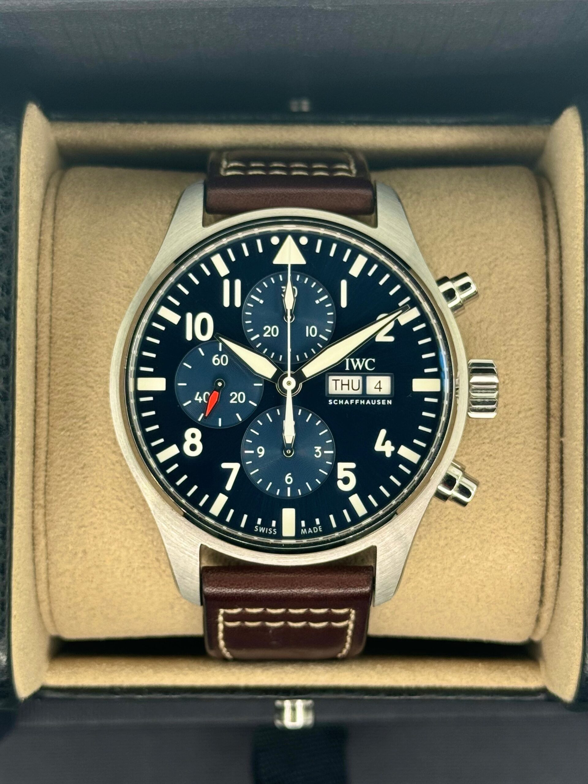 IMG_4402.jpg 2022 IWC Pilot's Chronograph 43mm IW377714 Stainless Steel Blue Dial