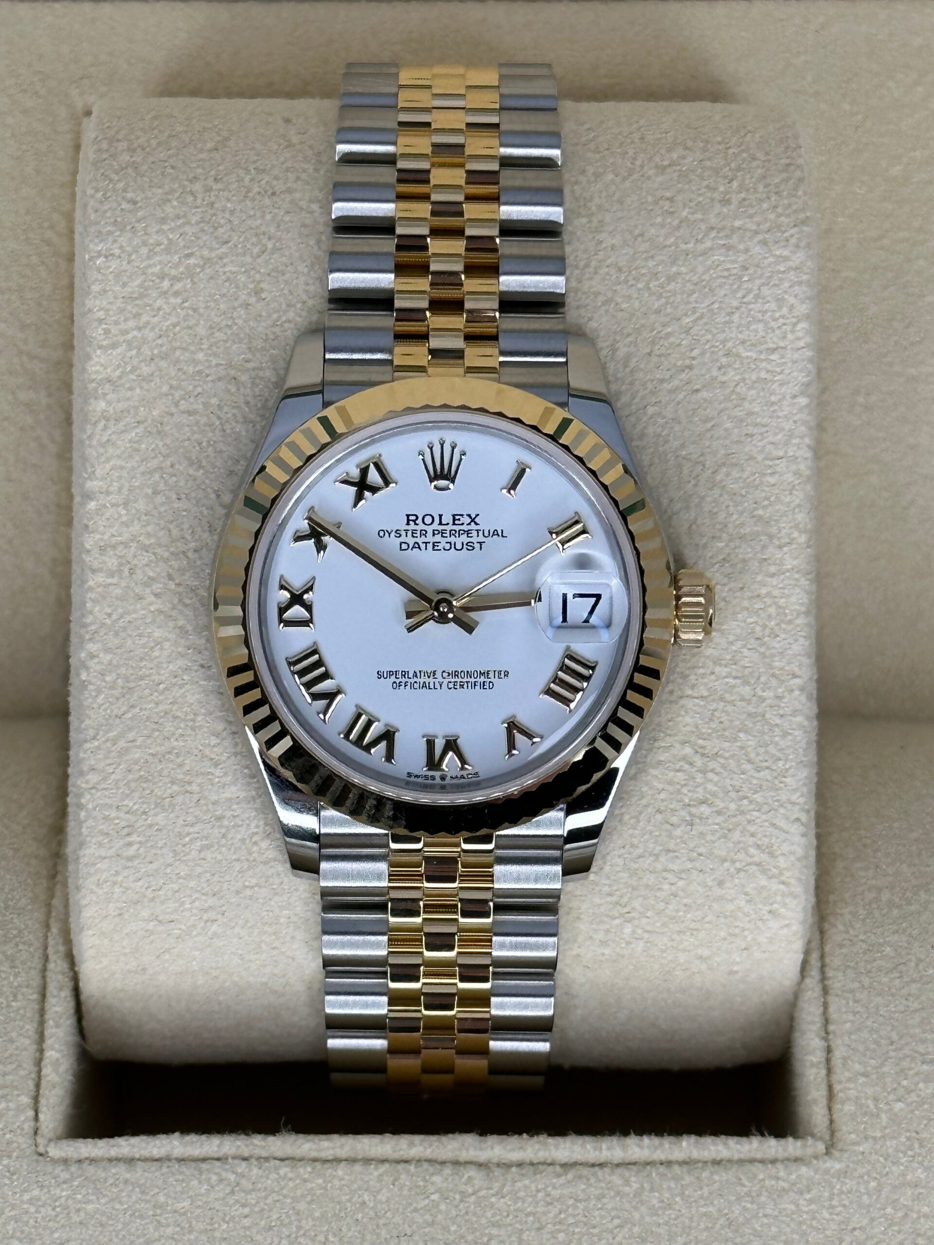 IMG_5962.jpg 2023 Rolex Datejust 31mm 278273 Two-Tone Jubilee White Roman Numeral Dial