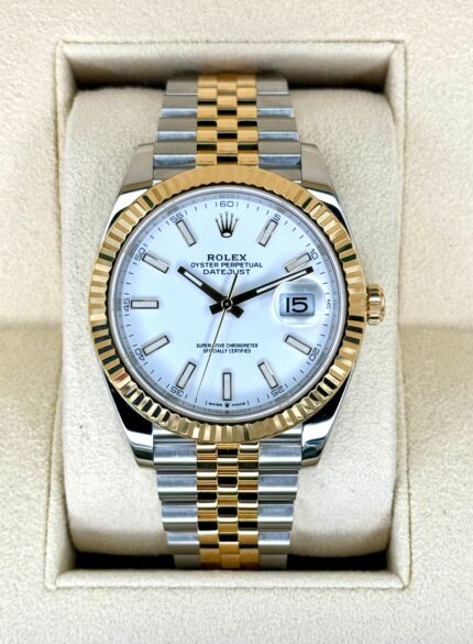 2023 Rolex Datejust 41mm 126333 Two-Tone Jubilee White Dial
