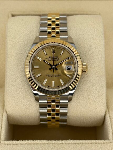 2023 Lady-Datejust 28mm 279173 Two-Tone Gold Stick Dial (Unworn)