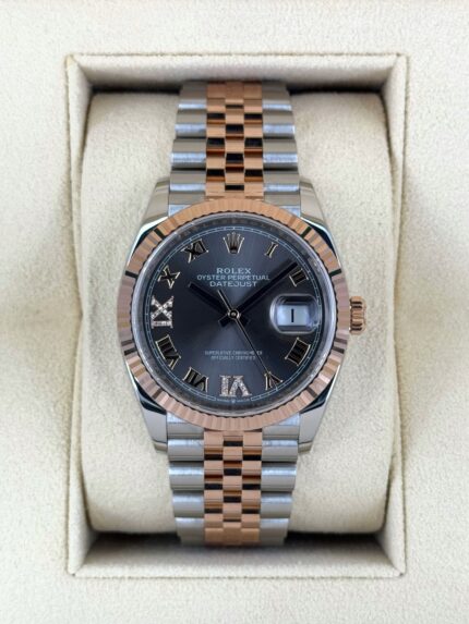2020 Rolex Datejust 36mm 126231 Two-Tone Jubilee Slate Rhodium Diamond Dial