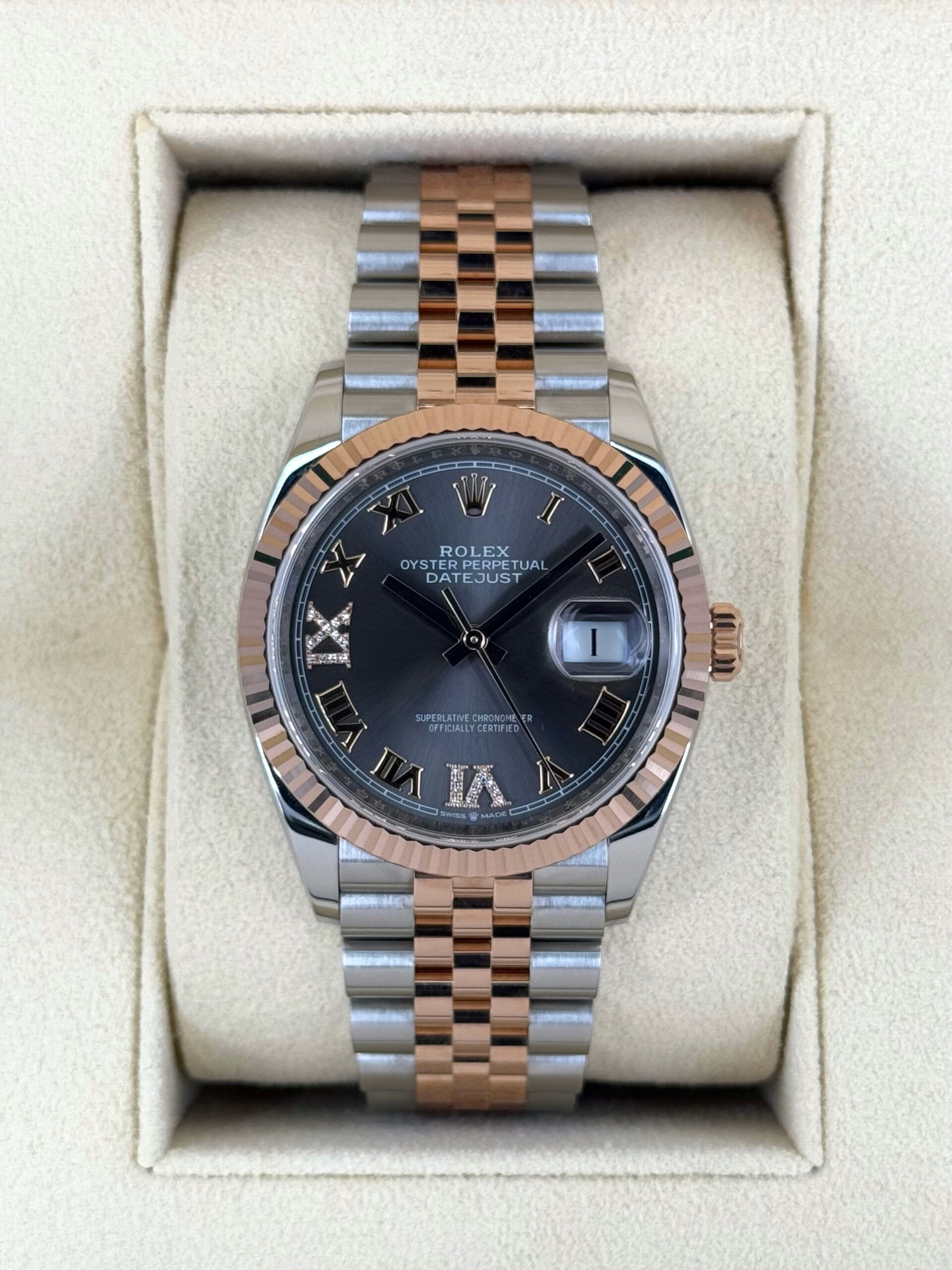 IMG_7236.jpg 2020 Rolex Datejust 36mm 126231 Two-Tone Jubilee Slate Rhodium Diamond Dial