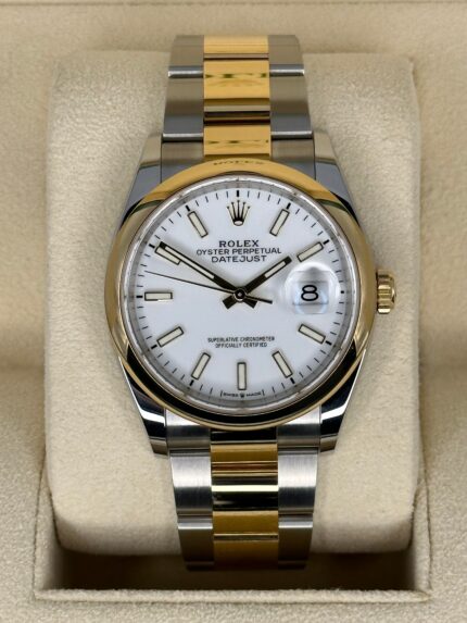 2023 Rolex Datejust 36mm 126203 Two-Tone Oyster White Stick Dial (Unworn)