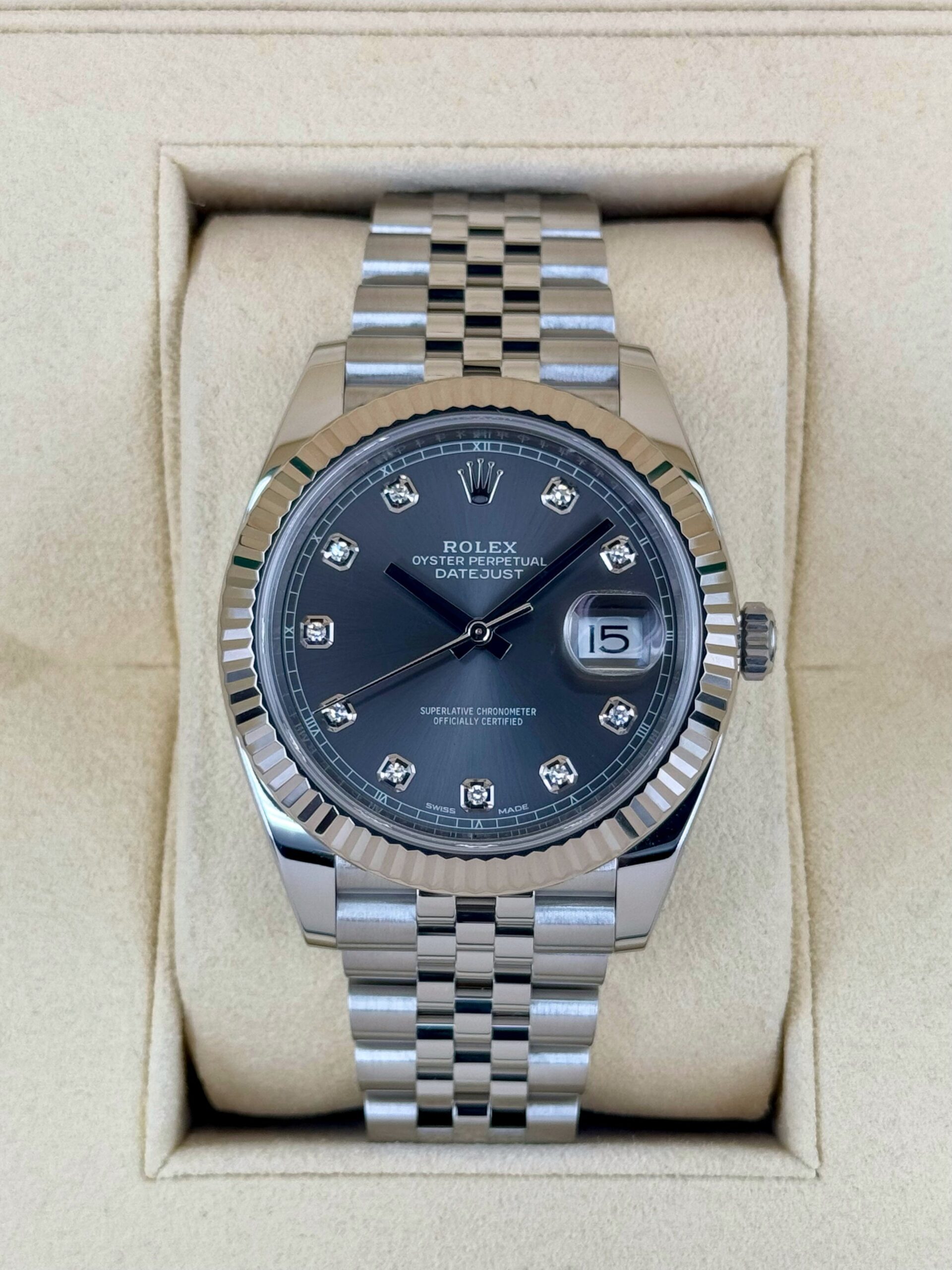 IMG_7383.jpg 2017 Datejust 41mm 126334 Stainless Steel Jubilee Rhodium Diamond Dial