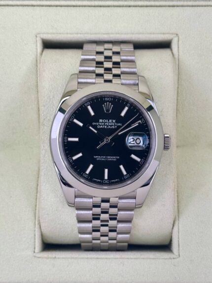 2018 Rolex Datejust 41mm 126300 Stainless Steel Jubilee Black Dial