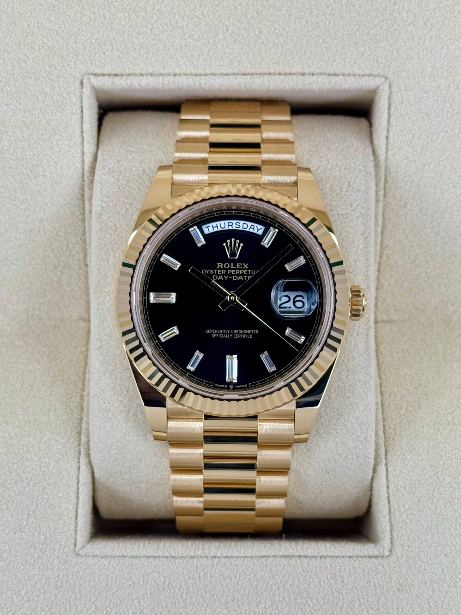 IMG_7841.jpg 2024 Rolex Day-Date 40mm 228238 Black Diamond Baguette Dial (Unworn)