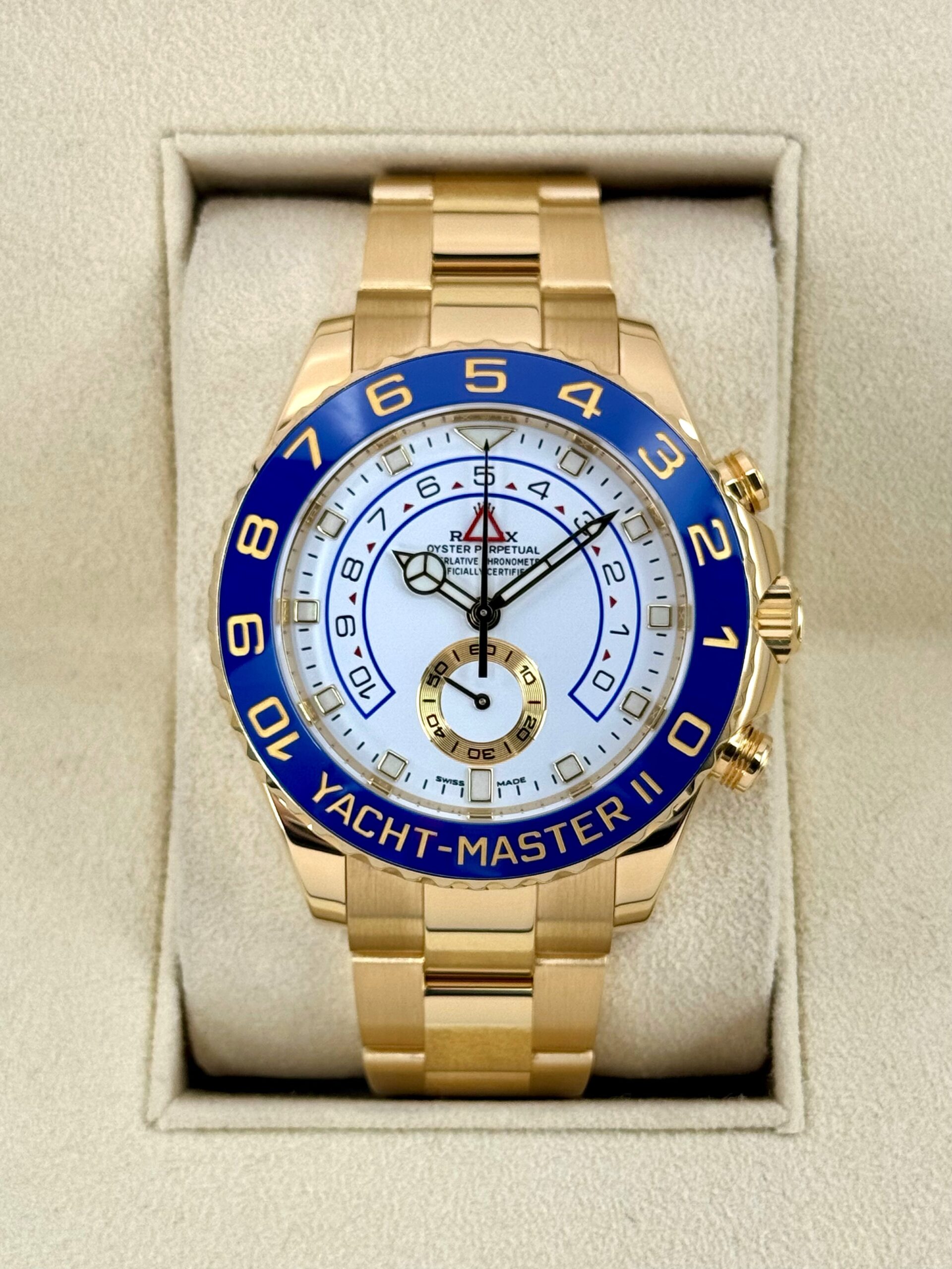 IMG_7932_7b2a0c68-1f41-41a2-b60d-957da10ffe46.jpg 2022 Rolex Yacht-Master II 44mm 116688 18K Yellow Gold White Dial