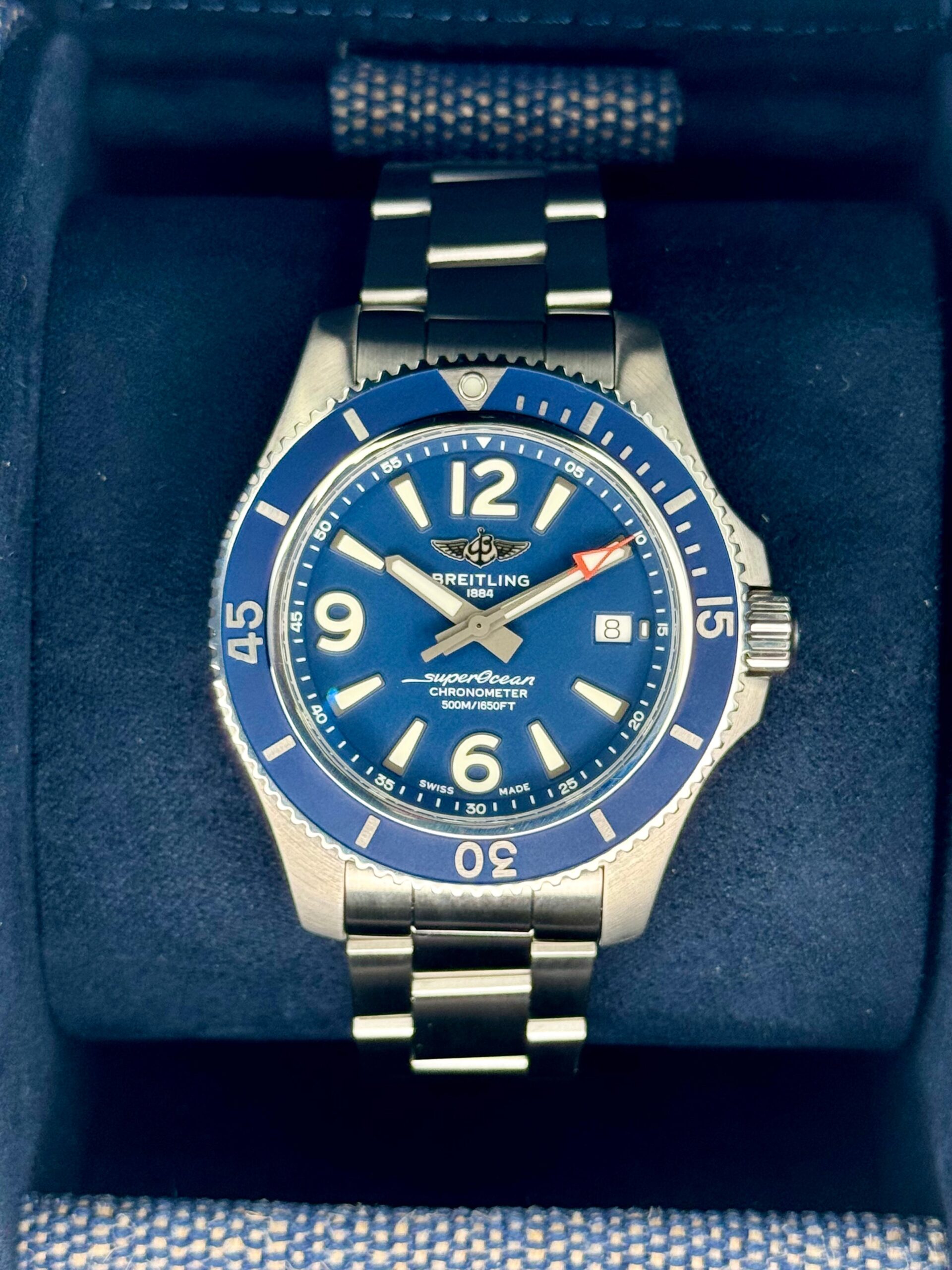 IMG_8374.jpg 2024 Breitling Superocean 42mm A17366 Stainless Steel Blue Dial