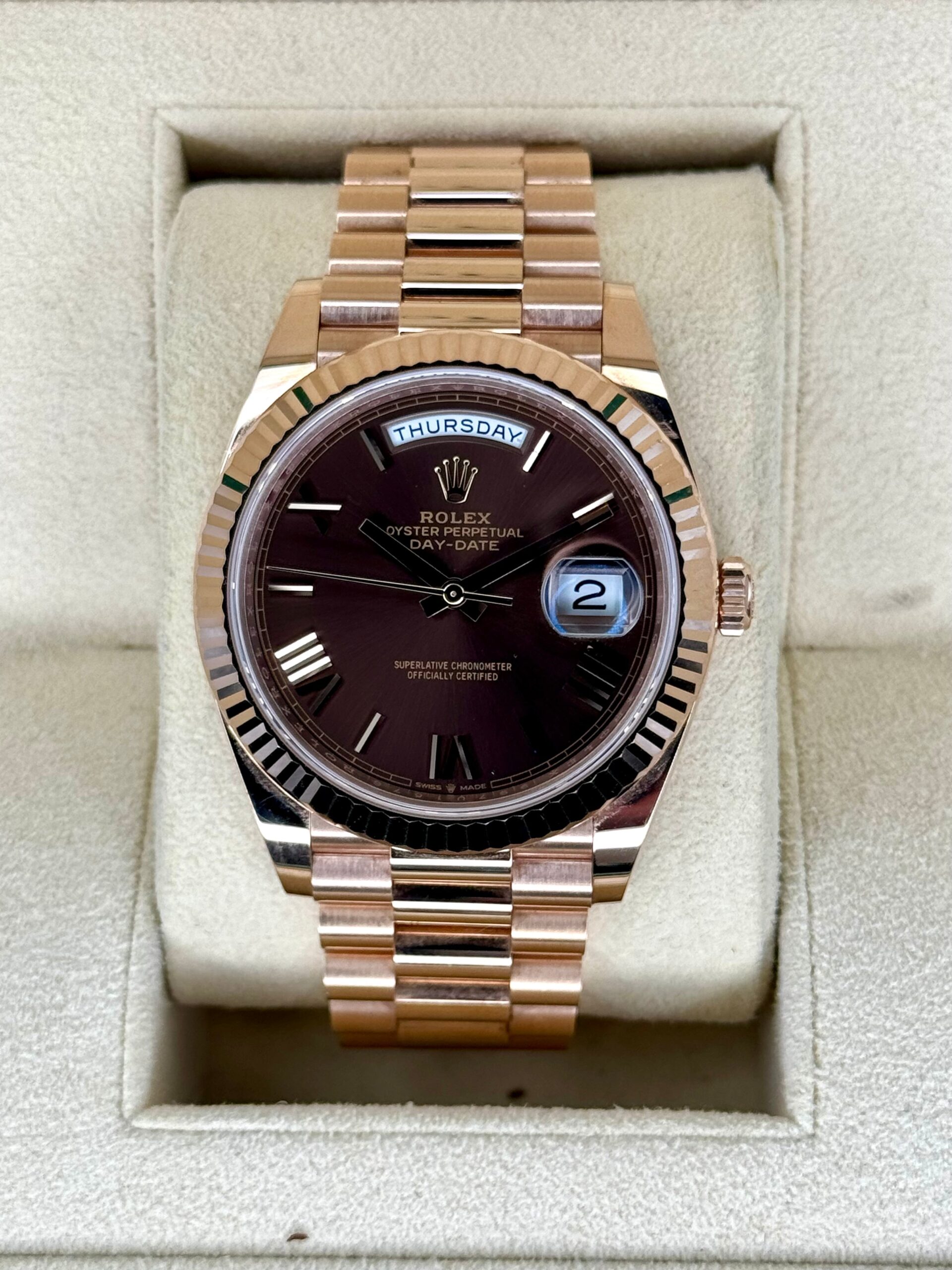 IMG_8728.jpg 2021 Rolex Day-Date 40mm 228235 Presidential Rose Gold Chocolate Dial