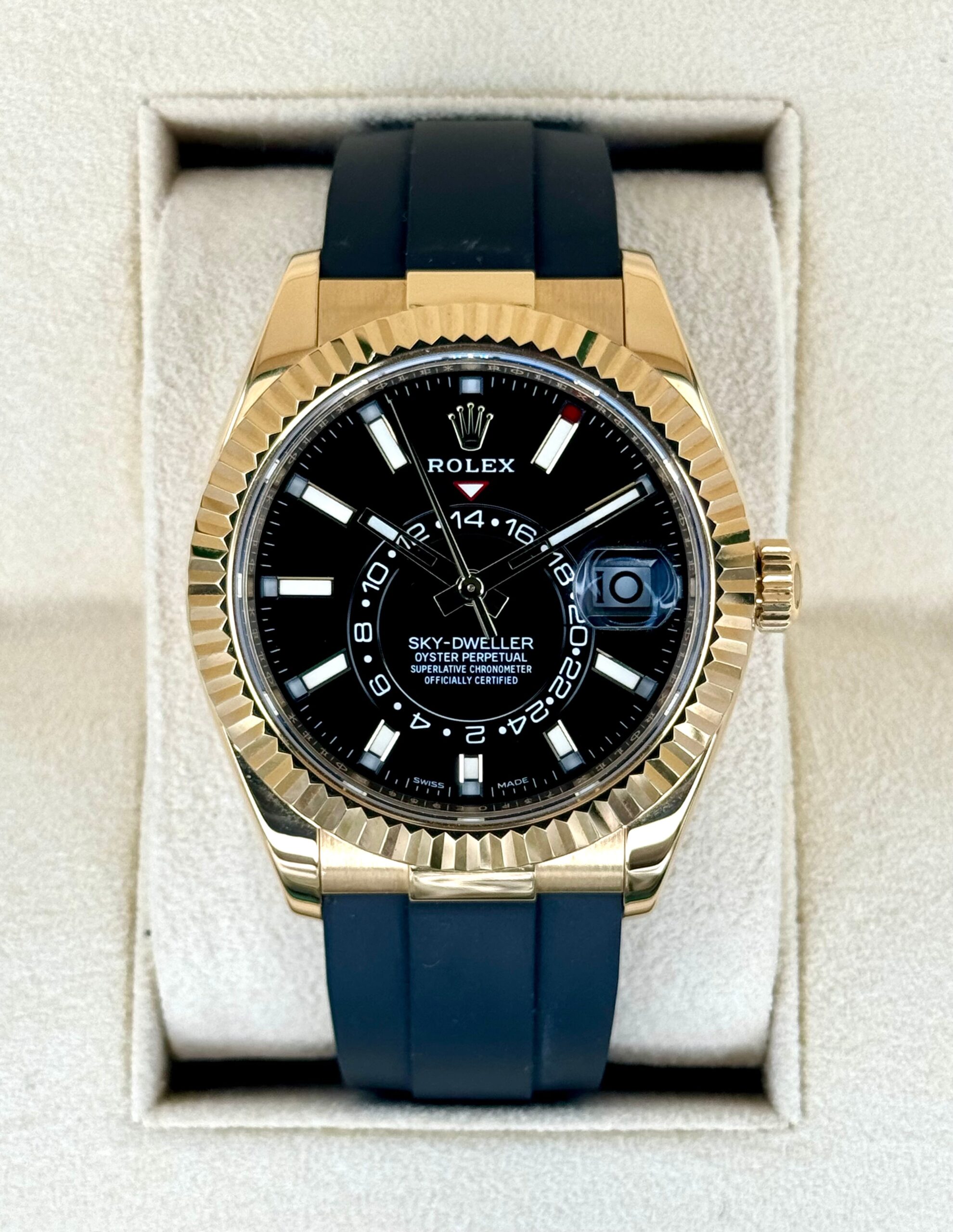 IMG_9181_e81fda06-8e19-463b-a191-b0c30478a7b6.jpg 2022 Rolex Sky-Dweller 42mm 326238 Yellow Gold Oysterflex Black Dial