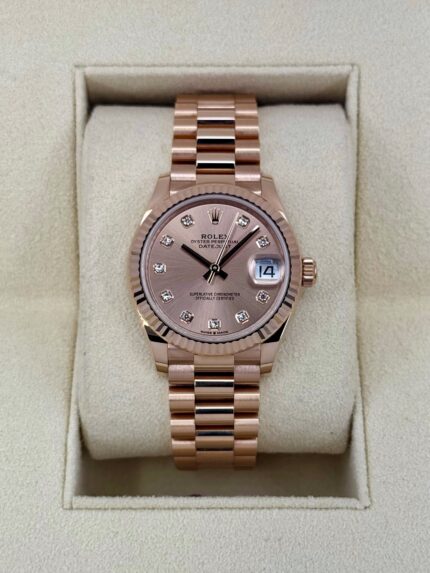 2023 Rolex Datejust 31mm 278275 Rose Gold Rose Diamond Dial